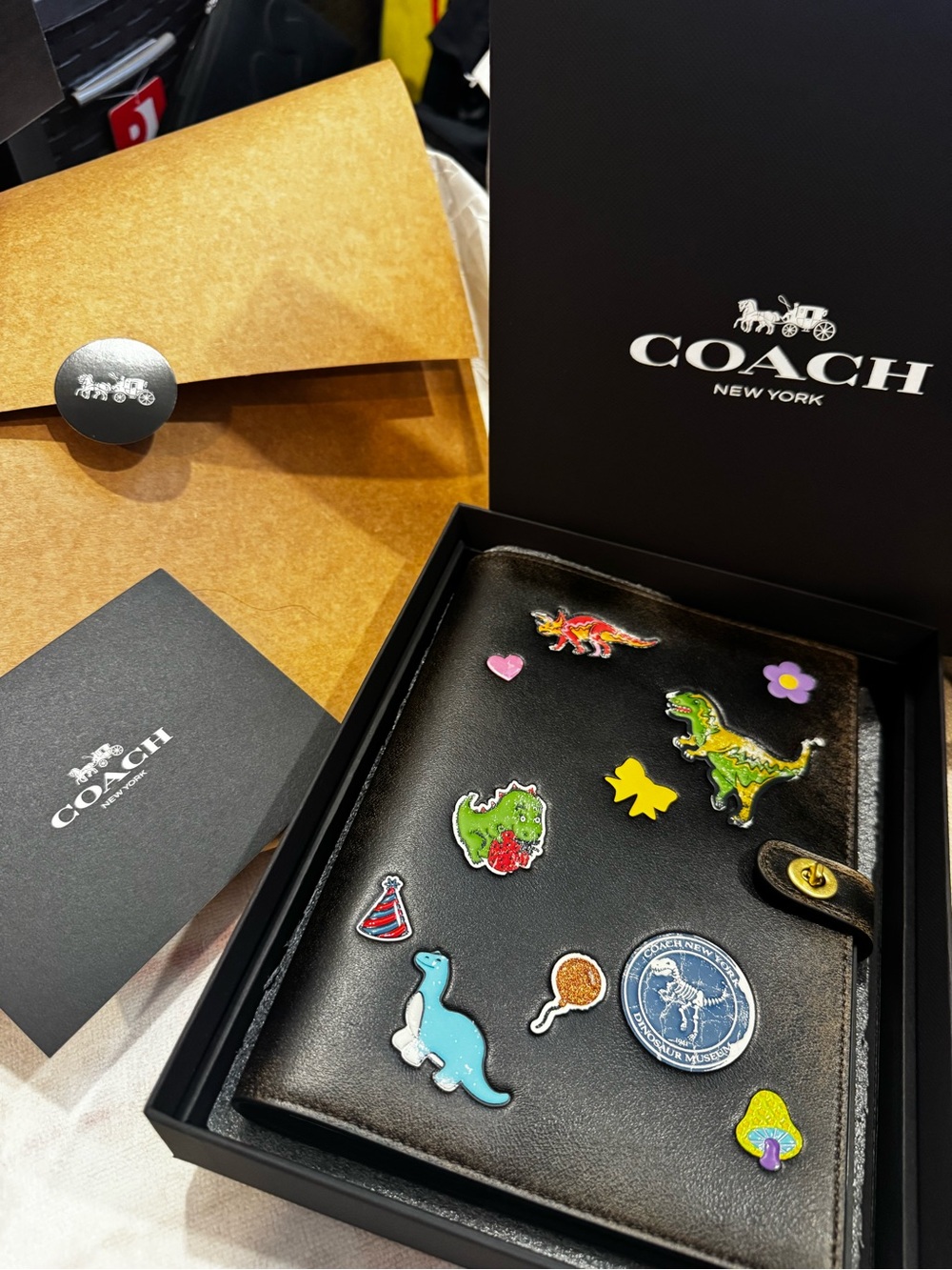 COACH Sticker Print Loved Leather Notebook